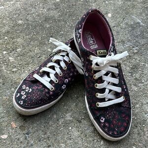 Keds Womens Sneakers size 10M purple, and black flowers